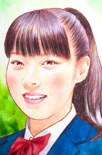 高校生の女の子(似顔絵のモデル)松山市