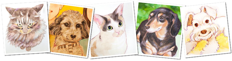 ペット似顔絵.肖像画製作 ストリート仕上げコースの作画サンプル 千葉県,千葉市,船橋市,松戸市,市川市